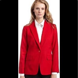 Pendleton Vintage Classic One Button Red 100% Wool Blazer 12